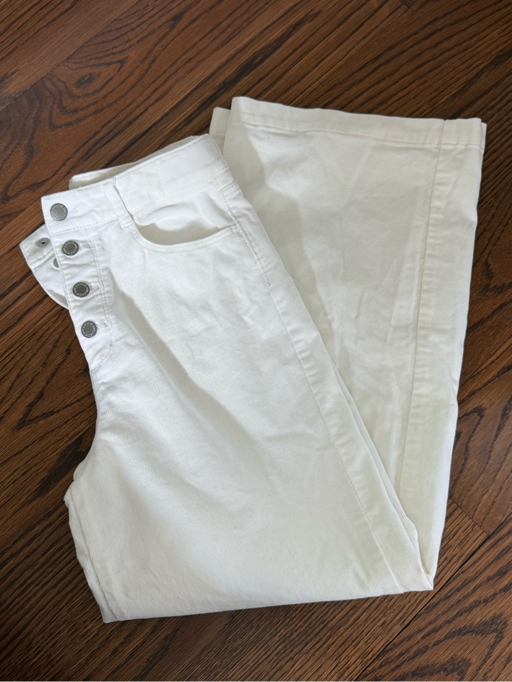 Janie and Jack White Button-Fly Kids Jeans